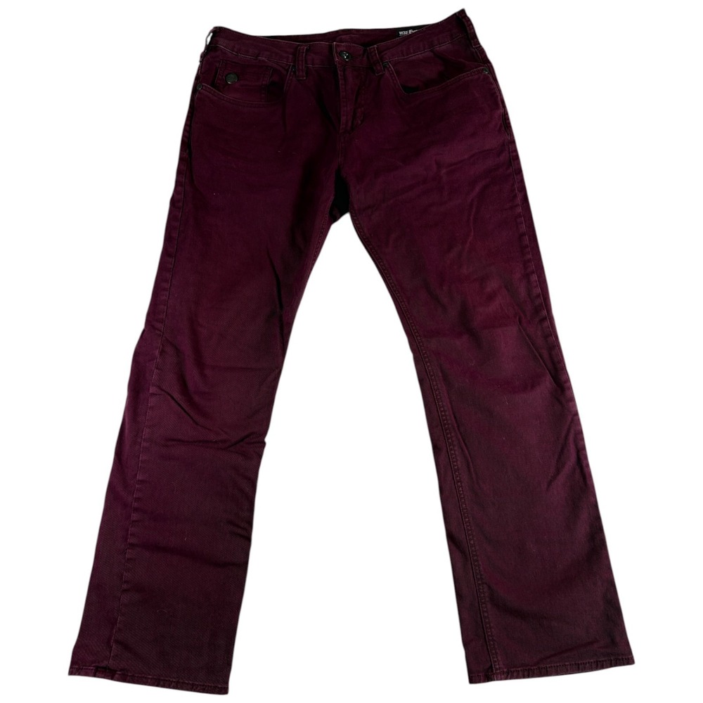 Buffalo‎ David Bitton Evan X Slim Pants Mens 32x30 Maroon Stretch Straight Leg